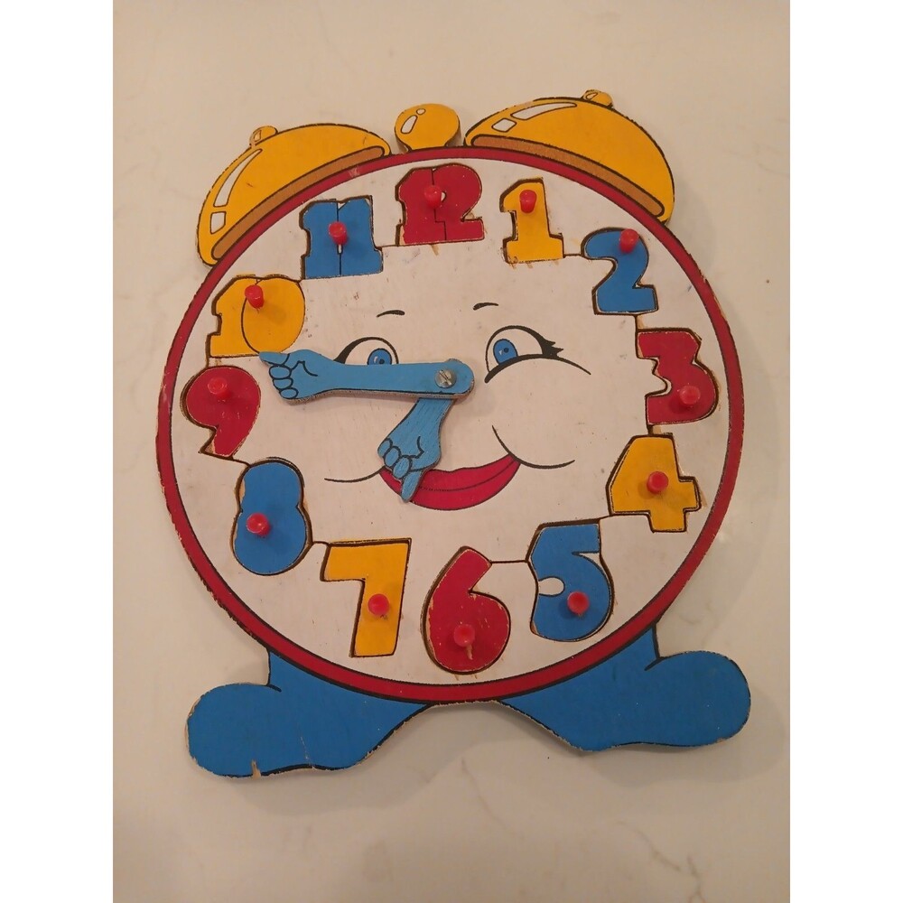 Really Cool Vintage Clock Wooden Puzzle Clock Telling Time Clock Hands Move